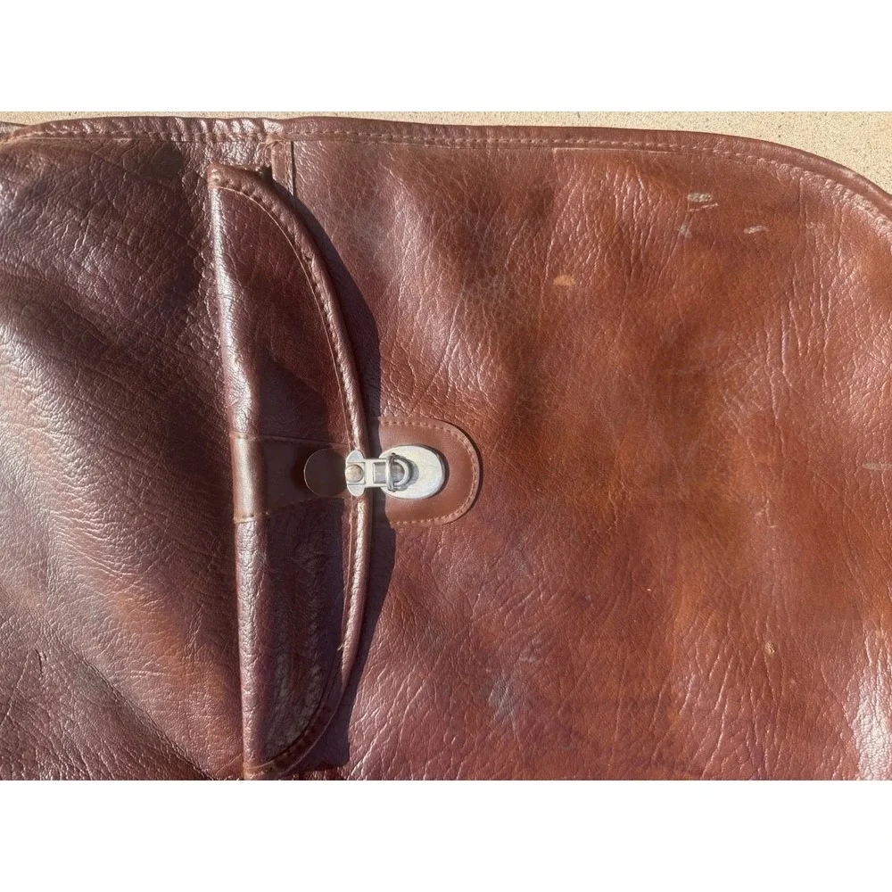 American Tourister leather clothing hanging garmet bag, full zip, pockets, 40x24